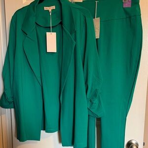 Elegant Green Women's Pants & Jumpsuit Set